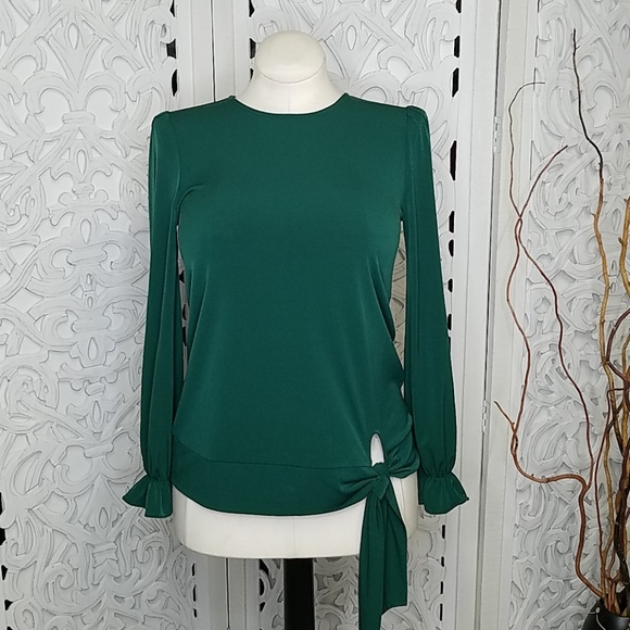 MICHAEL Michael Kors Tops - Michael Kors Tie Front Ruffle Sleeve Blouse S